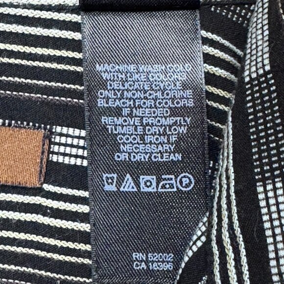 Metro Concepts Mens Black Geometric Stripe Button Up Shirt Long Sleeve Sz Large - Picture 7 of 11